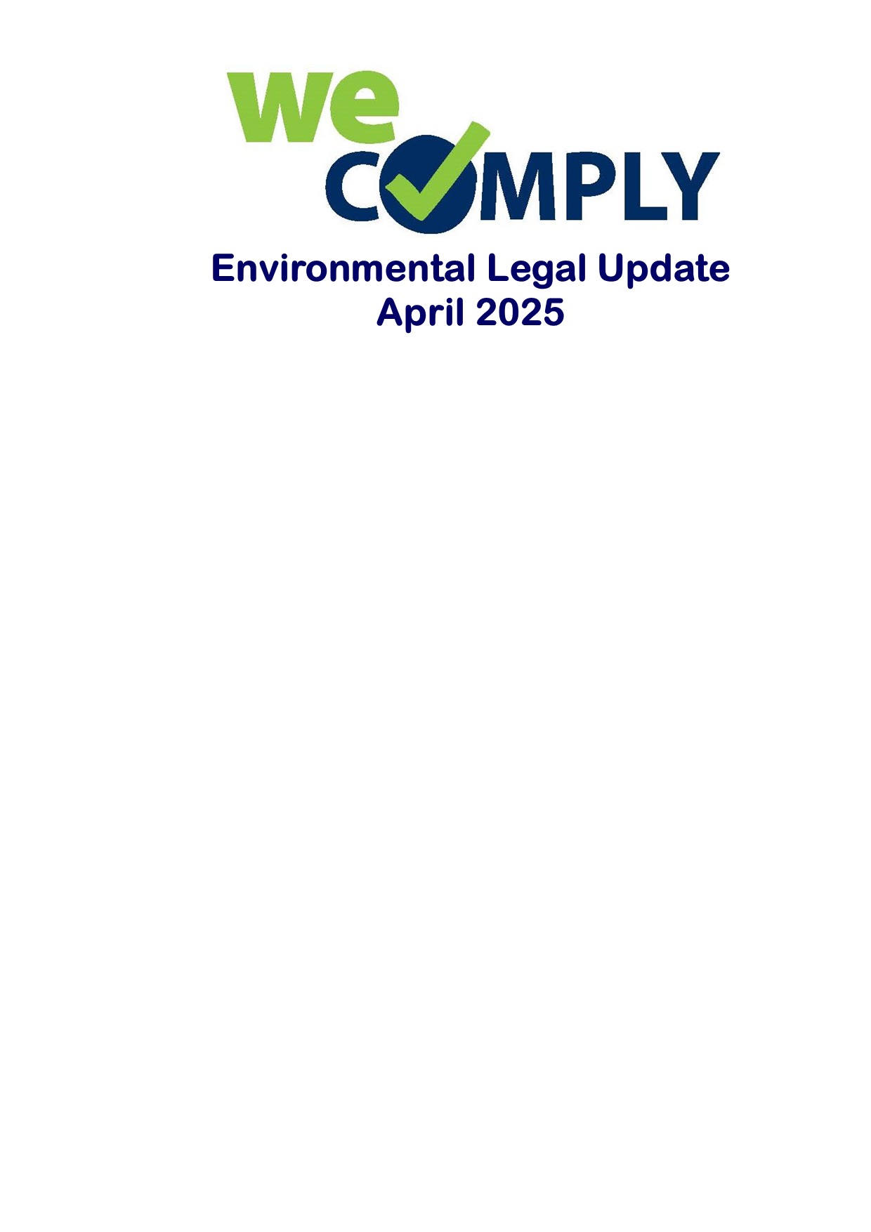 Environmental Legal Update April 2025